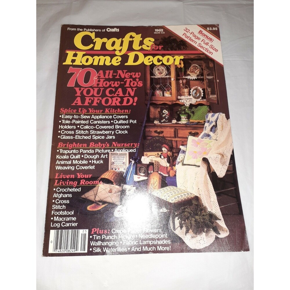 Vtg Crafts For Home Decor 1982 Magazine Patterns